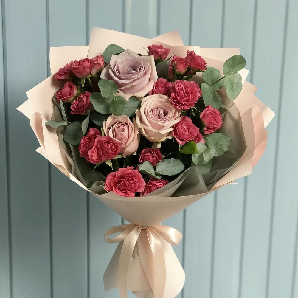Букет цветов из: Гвоздики и Розы в Бутиково
