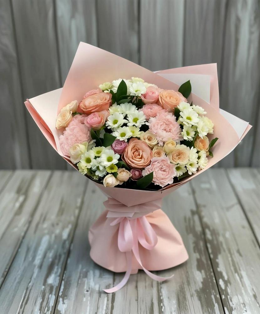 Букет цветов из: Гвоздики, Розы и Хризантемы в Бутиково