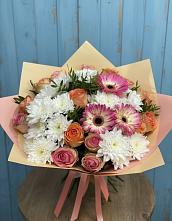 Букет цветов из:  Розы, Герберы и Хризантемы в Бутиково