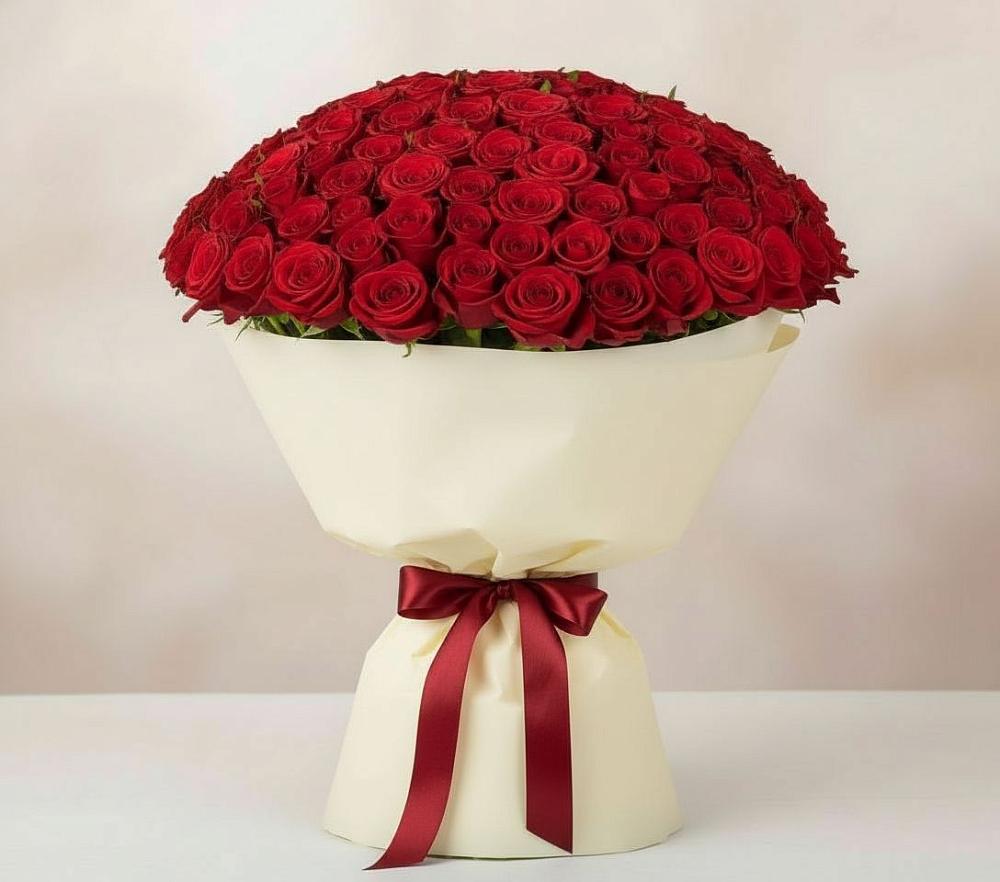 Букет 101 Красная роза Милано в Бутиково