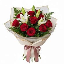 Букет цветов из:  Лилии и Розы #REPLACE_PRED# Бутиково