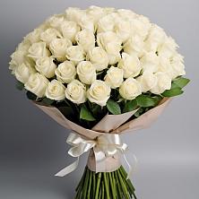 Букет 101 беля роза Белоснежка в Бутиково