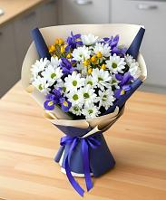 Букет цветов из:  Розы, Ирисы и Хризантемы в Бутиково
