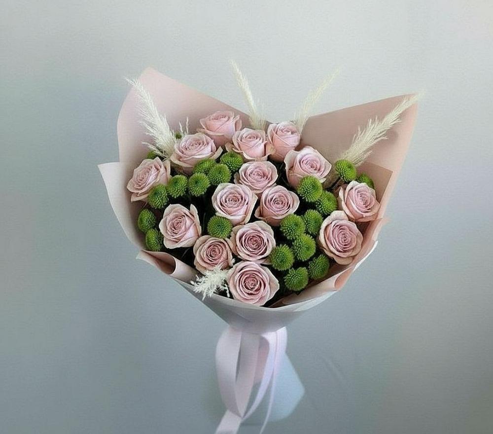 Букет цветов из: Розы и Хризантемы в Бутиково