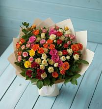 Букет Микс из разноцветных кустовых роз #REPLACE_PRED# Бутиково