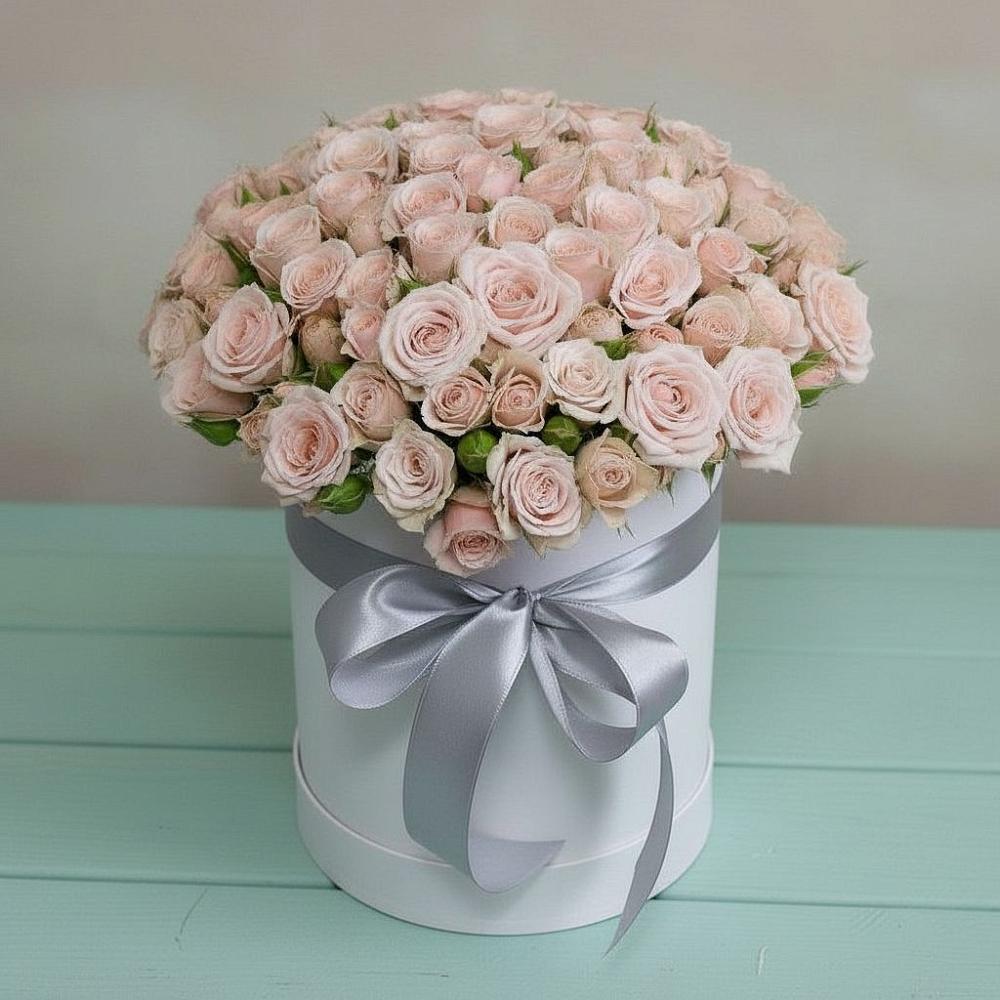 Цветочная композиция из Розы в шляпной коробке в Бутиково